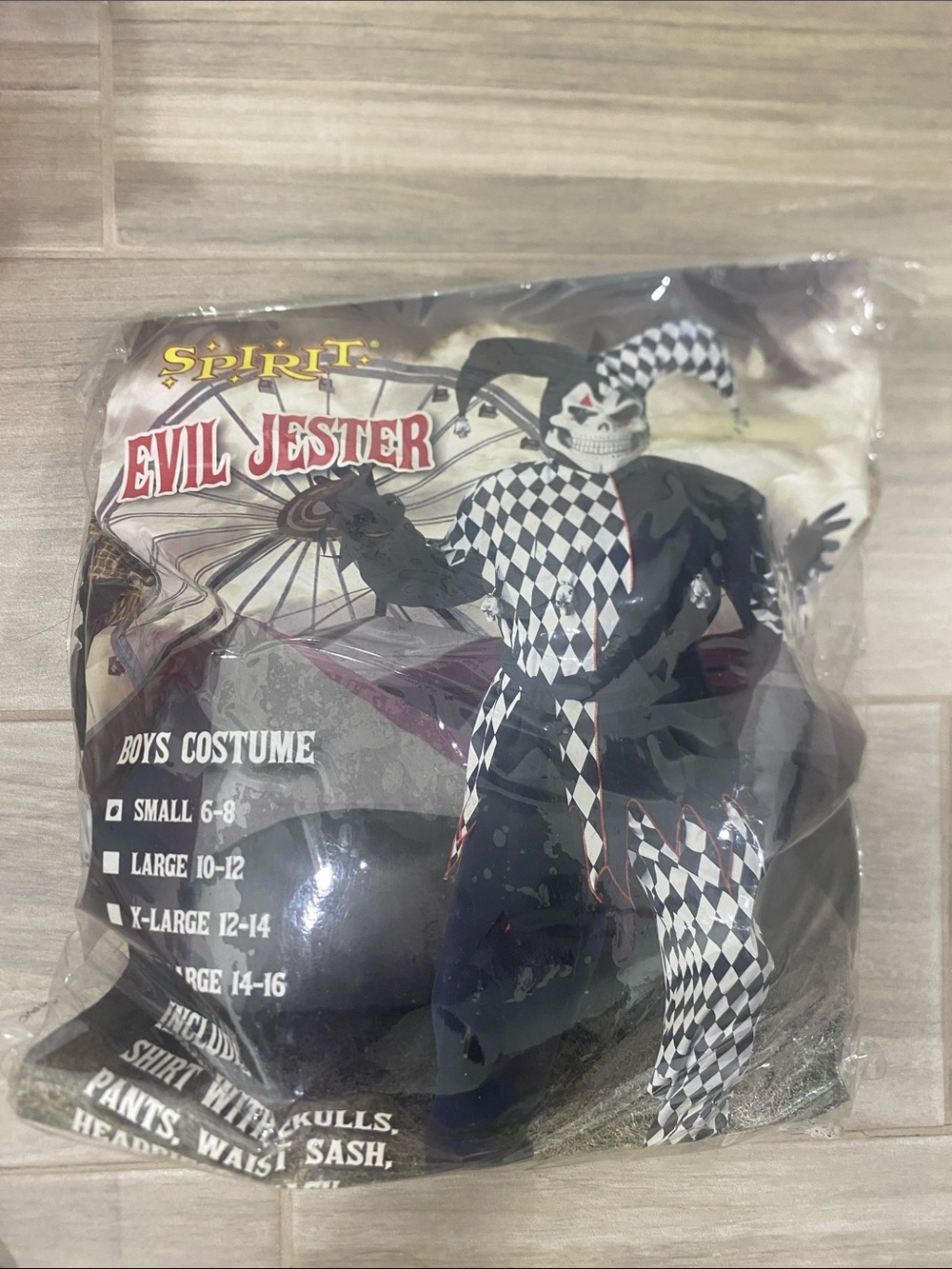 Spirit Evil Jester Boys Black & White Costume